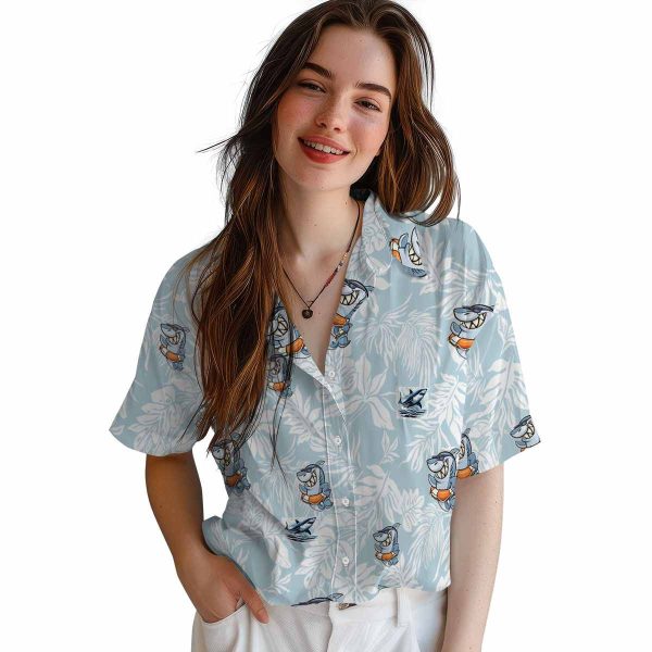 Shark Tropical Leaf Hawaiian Shirt Trendy