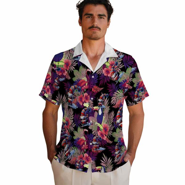 Skiing Floral Toucan Hawaiian Shirt High quality