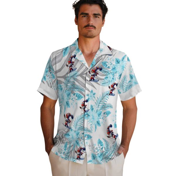 Skiing Hibiscus Palm Leaves Hawaiian Shirt High quality