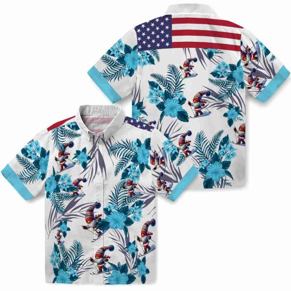 Skiing Patriotic Hibiscus Design Hawaiian Shirt Latest Model