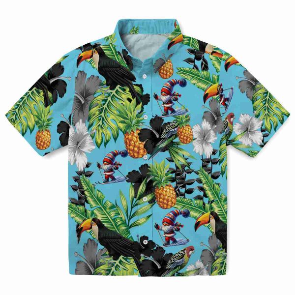 Skiing Toucan Hibiscus Pineapple Hawaiian Shirt Best selling