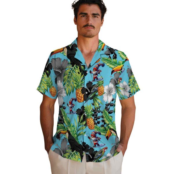 Skiing Toucan Hibiscus Pineapple Hawaiian Shirt High quality