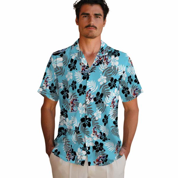 Skiing Tropical Floral Hawaiian Shirt High quality