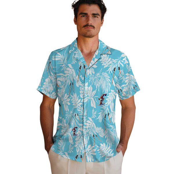 Skiing Tropical Leaf Hawaiian Shirt High quality