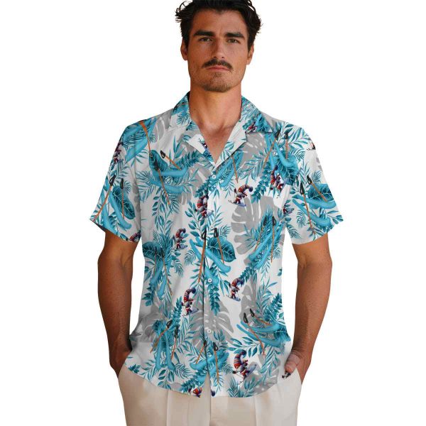 Skiing Tropical Leaves Hawaiian Shirt High quality