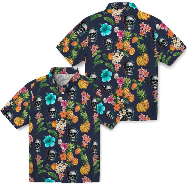 Skull Hibiscus And Fruit Hawaiian Shirt Latest Model