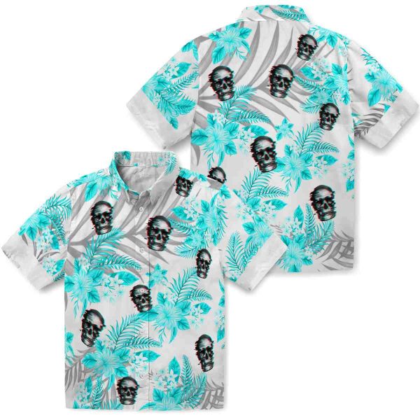 Skull Hibiscus Palm Leaves Hawaiian Shirt Latest Model