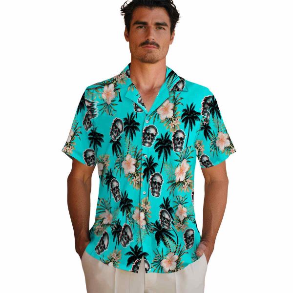 Skull Palm Tree Flower Hawaiian Shirt High quality