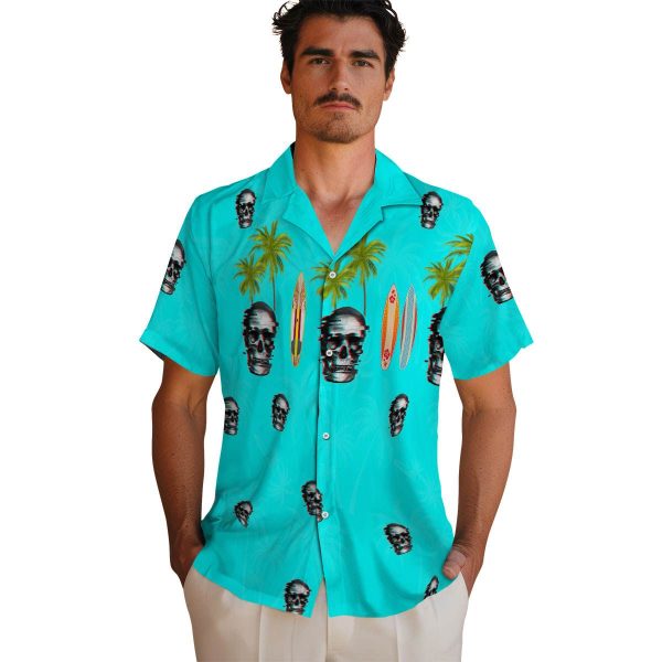 Skull Surfboard Palm Hawaiian Shirt High quality