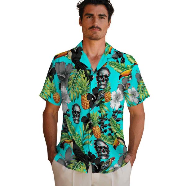 Skull Toucan Hibiscus Pineapple Hawaiian Shirt High quality