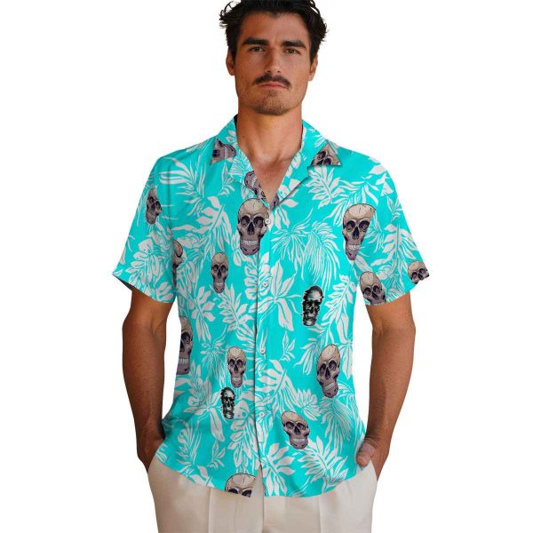 Skull Tropical Leaf Hawaiian Shirt High quality