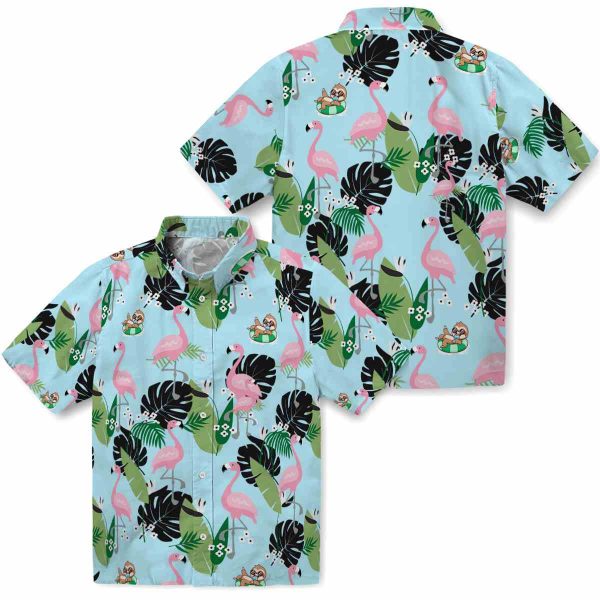 Sloth Flamingo Leaf Motif Hawaiian Shirt Latest Model