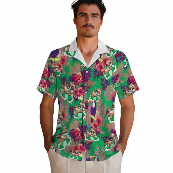 Sloth Floral Toucan Hawaiian Shirt High quality