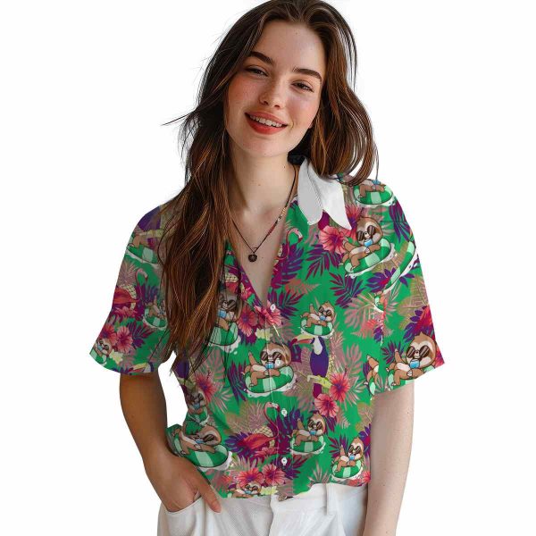 Sloth Floral Toucan Hawaiian Shirt Trendy