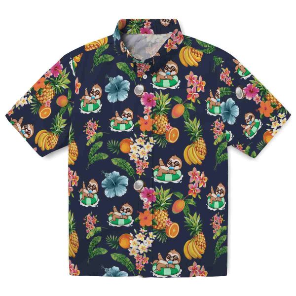 Sloth Hibiscus And Fruit Hawaiian Shirt Best selling