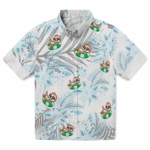 Sloth Hibiscus Palm Leaves Hawaiian Shirt Best selling