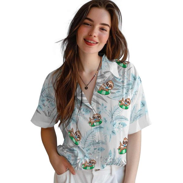 Sloth Hibiscus Palm Leaves Hawaiian Shirt Trendy