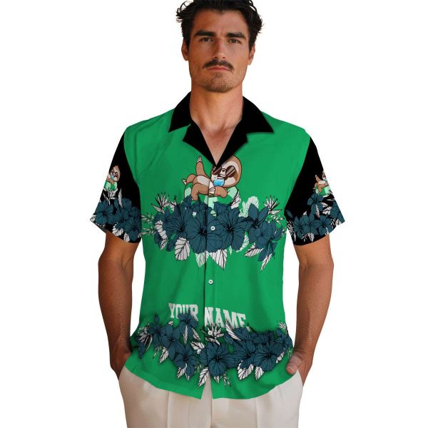 Sloth Hibiscus Stripe Hawaiian Shirt High quality