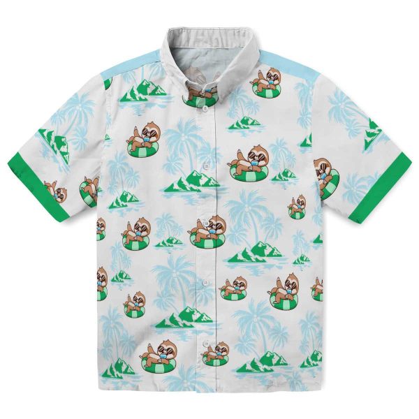 Sloth Palm Island Print Hawaiian Shirt Best selling