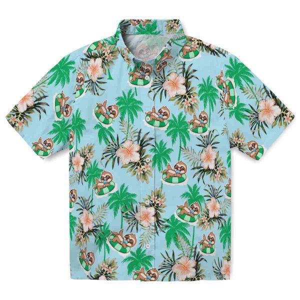 Sloth Palm Tree Flower Hawaiian Shirt Best selling