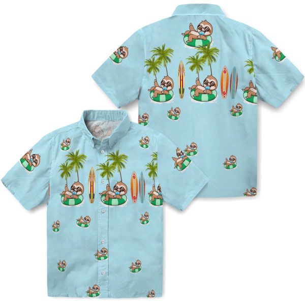 Sloth Surfboard Palm Hawaiian Shirt Latest Model