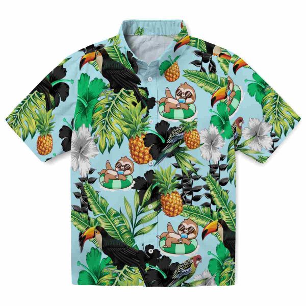 Sloth Toucan Hibiscus Pineapple Hawaiian Shirt Best selling