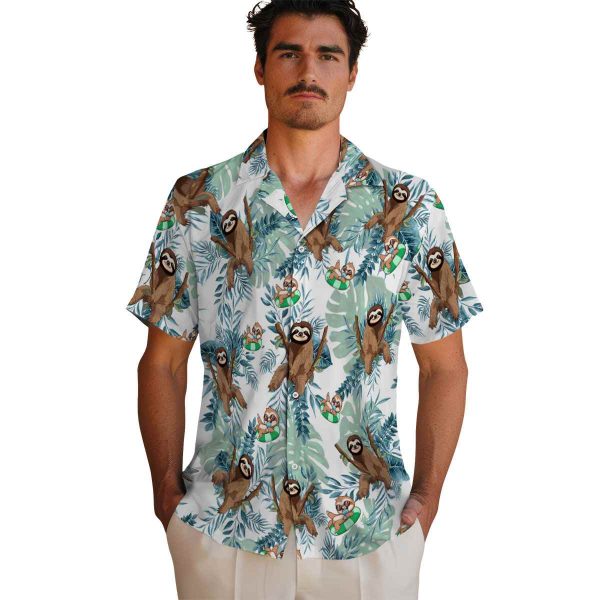 Sloth Tropical Leaves Hawaiian Shirt High quality