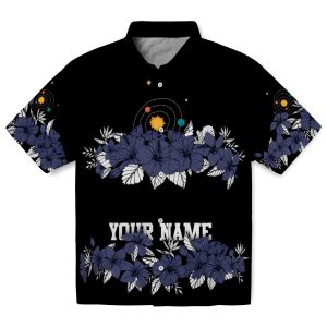 Space Hibiscus Stripe Hawaiian Shirt Best selling