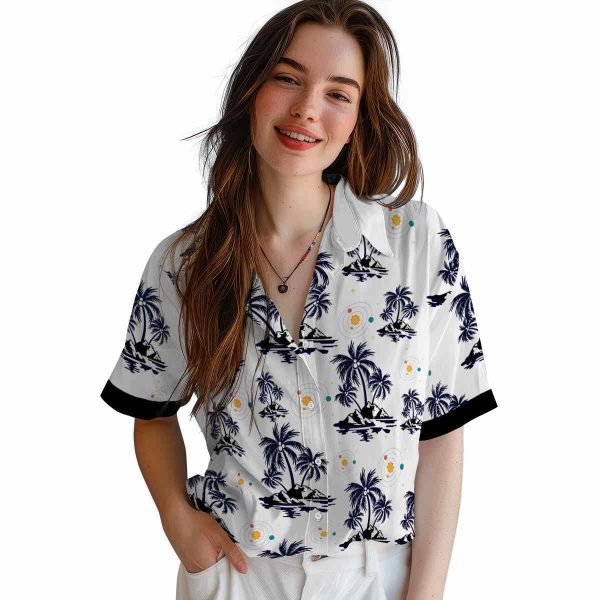 Space Palm Island Print Hawaiian Shirt Trendy