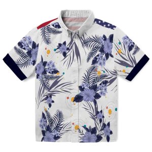 Space Patriotic Hibiscus Design Hawaiian Shirt Best selling