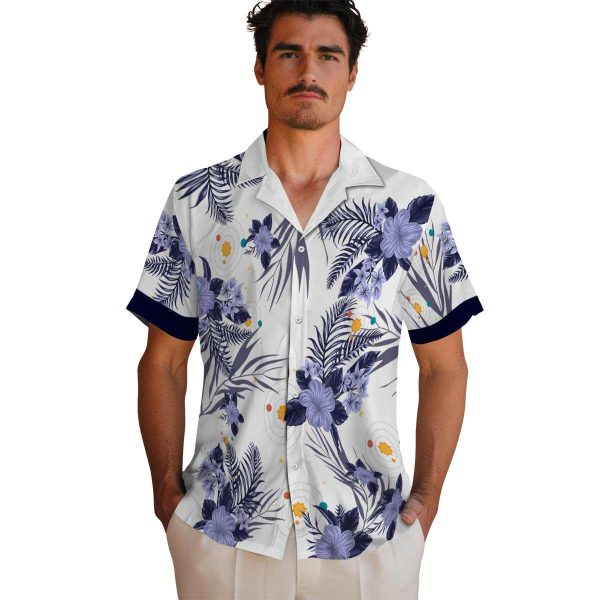 Space Patriotic Hibiscus Design Hawaiian Shirt High quality