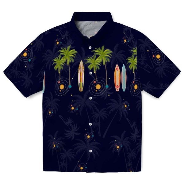 Space Surfboard Palm Hawaiian Shirt Best selling