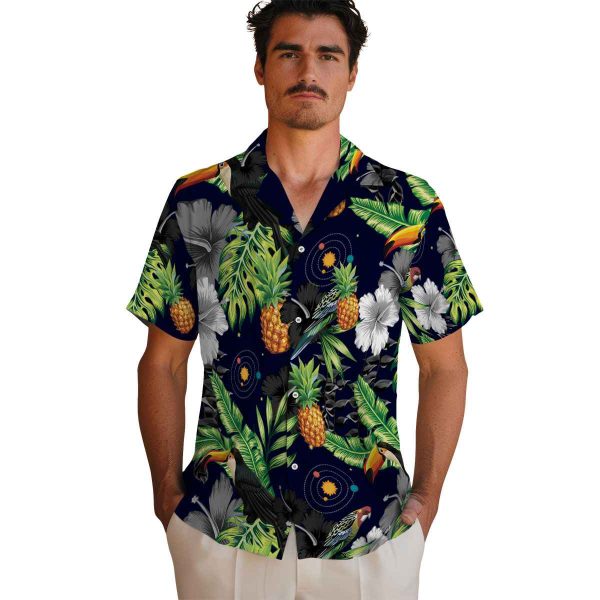 Space Toucan Hibiscus Pineapple Hawaiian Shirt High quality