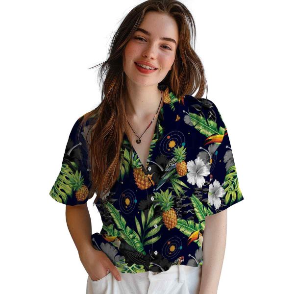 Space Toucan Hibiscus Pineapple Hawaiian Shirt Trendy