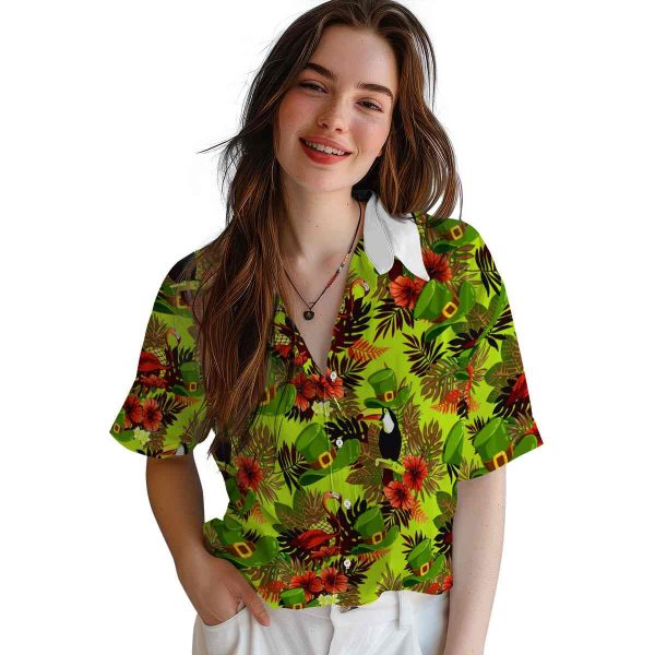 St Patricks Day Floral Toucan Hawaiian Shirt Trendy