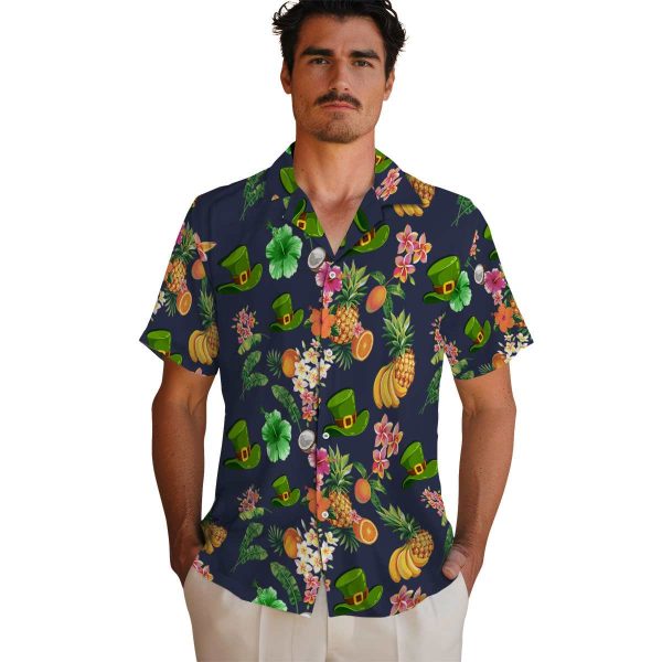 St Patricks Day Hibiscus And Fruit Hawaiian Shirt High quality