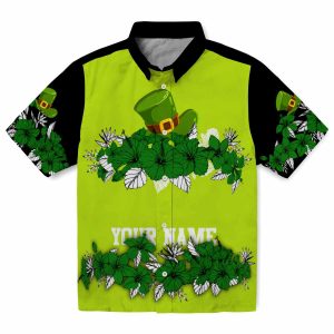 St Patricks Day Hibiscus Stripe Hawaiian Shirt Best selling