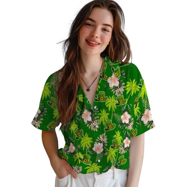 St Patricks Day Palm Tree Flower Hawaiian Shirt Trendy