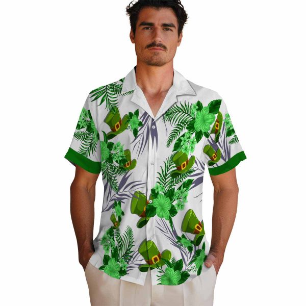 St Patricks Day Patriotic Hibiscus Design Hawaiian Shirt High quality