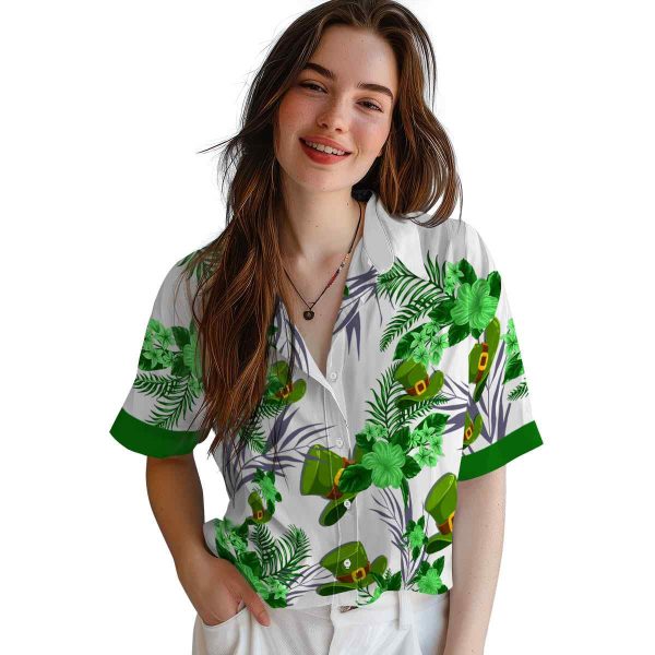 St Patricks Day Patriotic Hibiscus Design Hawaiian Shirt Trendy