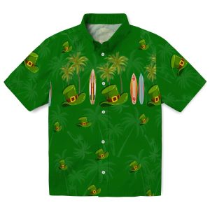 St Patricks Day Surfboard Palm Hawaiian Shirt Best selling