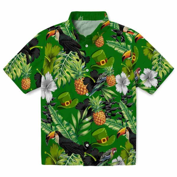 St Patricks Day Toucan Hibiscus Pineapple Hawaiian Shirt Best selling