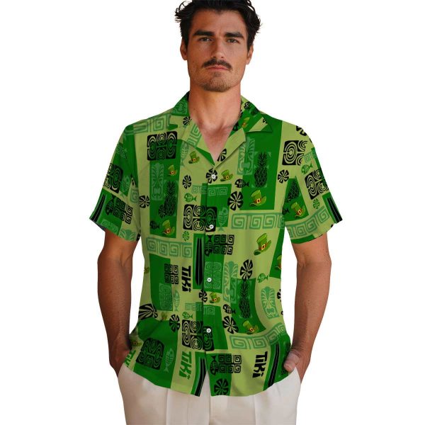 St Patricks Day Tribal Symbols Hawaiian Shirt High quality