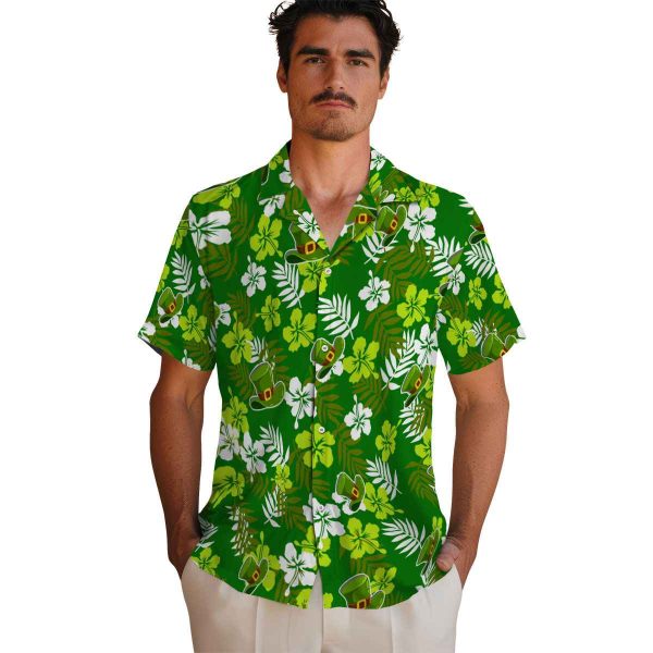 St Patricks Day Tropical Floral Hawaiian Shirt High quality