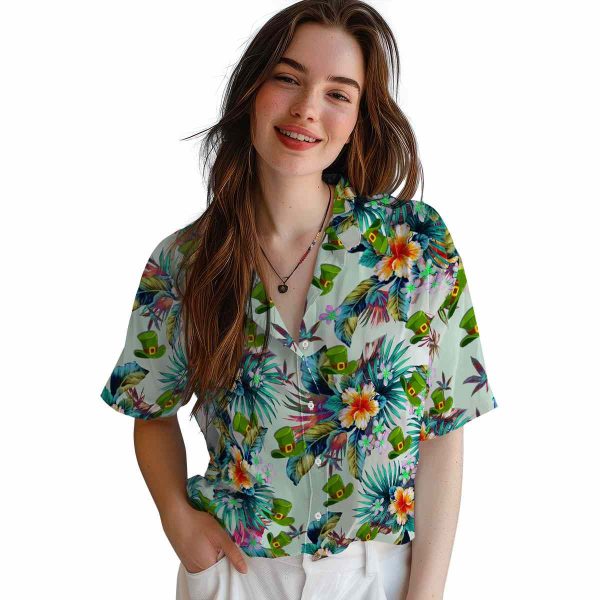 St Patricks Day Tropical Foliage Hawaiian Shirt Trendy