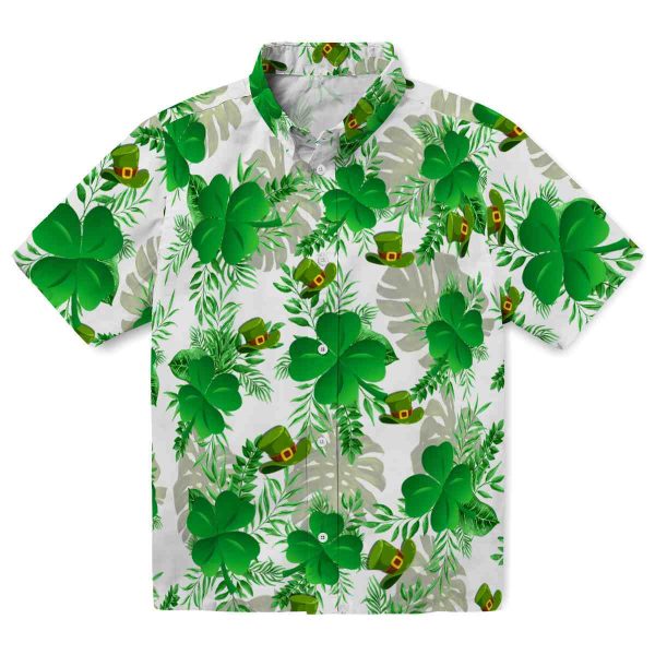 St Patricks Day Tropical Leaves Hawaiian Shirt Best selling