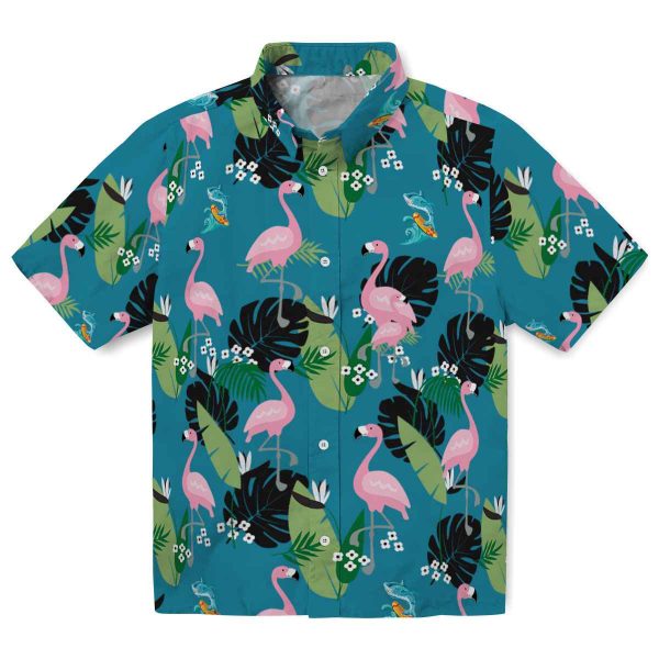 Summer Flamingo Leaf Motif Hawaiian Shirt Best selling