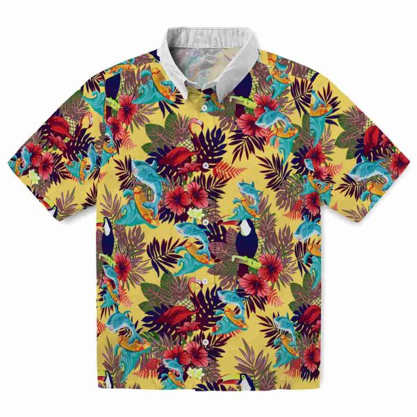 Summer Floral Toucan Hawaiian Shirt Best selling