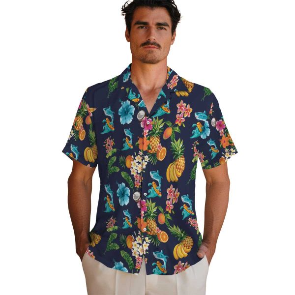 Summer Hibiscus And Fruit Hawaiian Shirt High quality