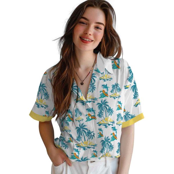 Summer Palm Island Print Hawaiian Shirt Trendy